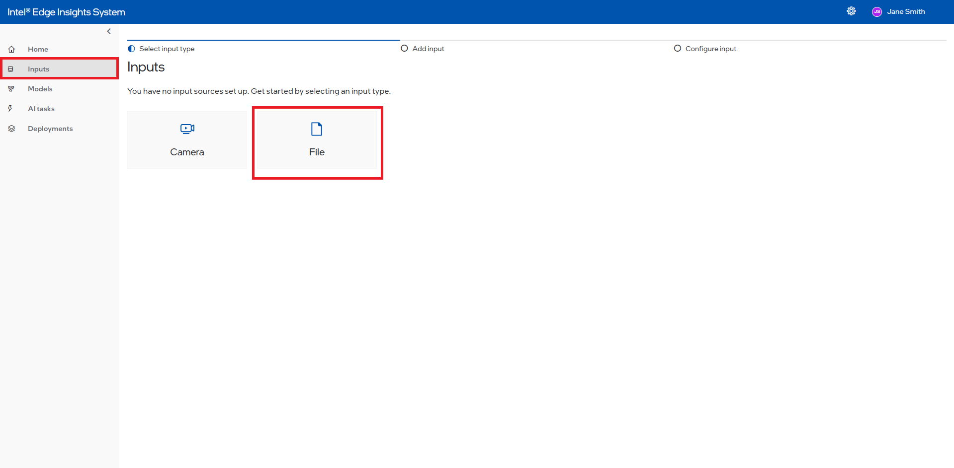 Select file input