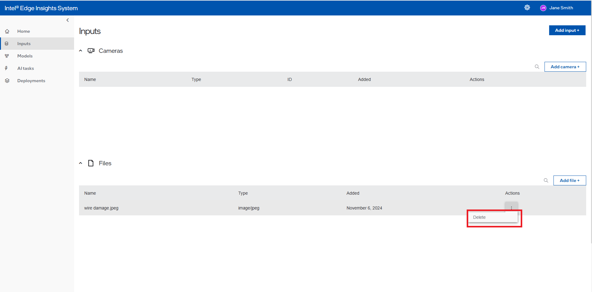Summary Section with Delete Selection