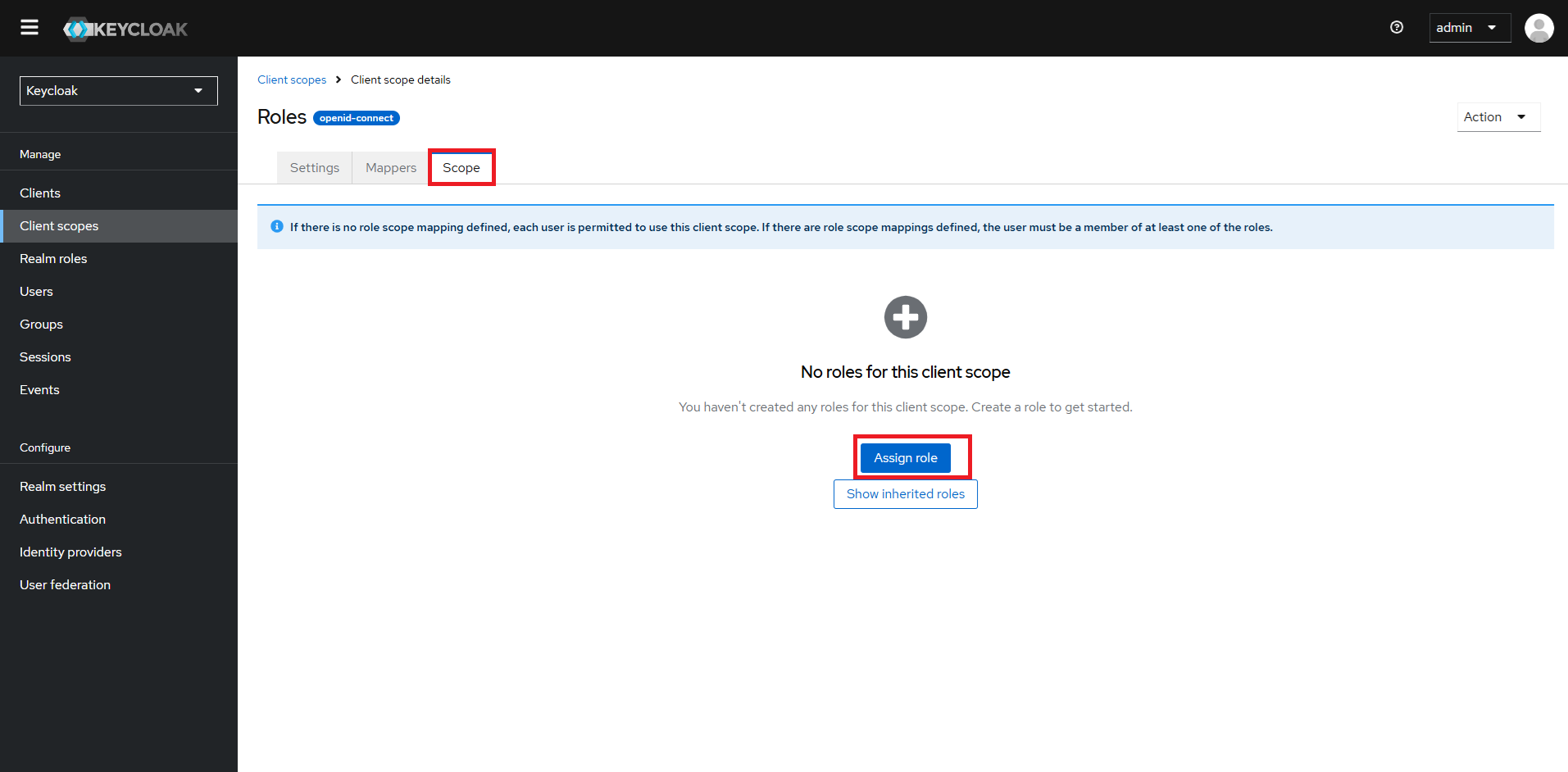 Select assign role