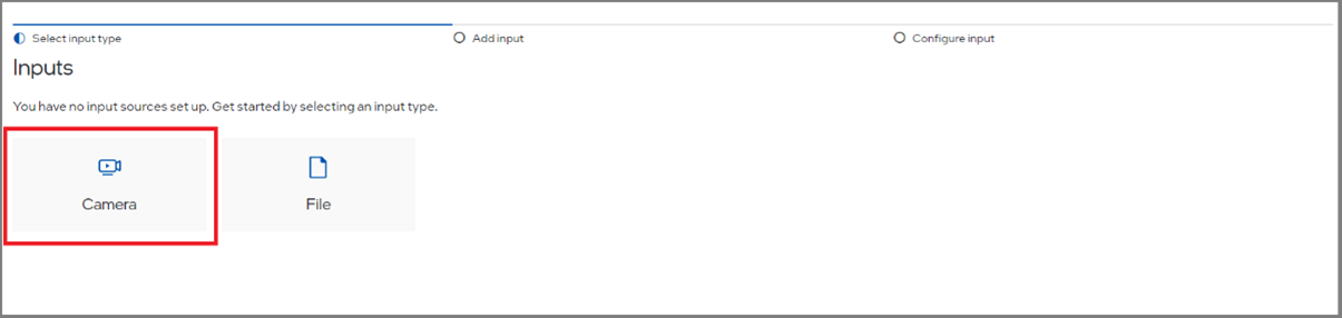 select Camera input