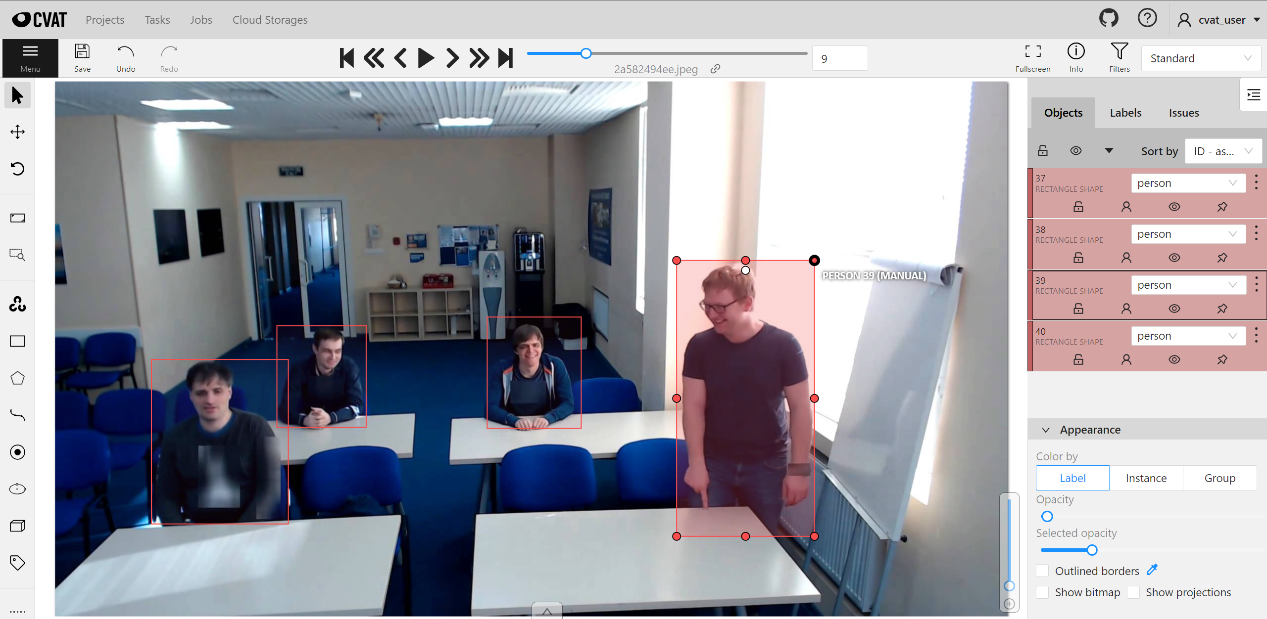 CVAT UI view