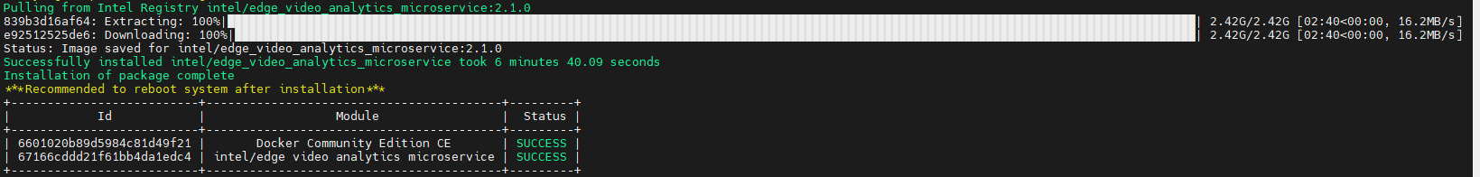 Install status