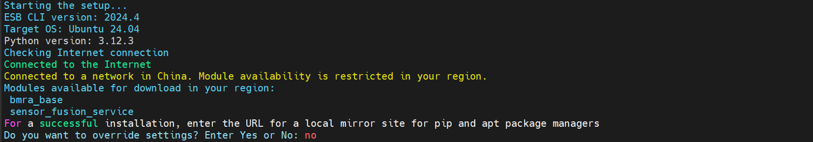 Prompt to Enable PRC Network Mirror