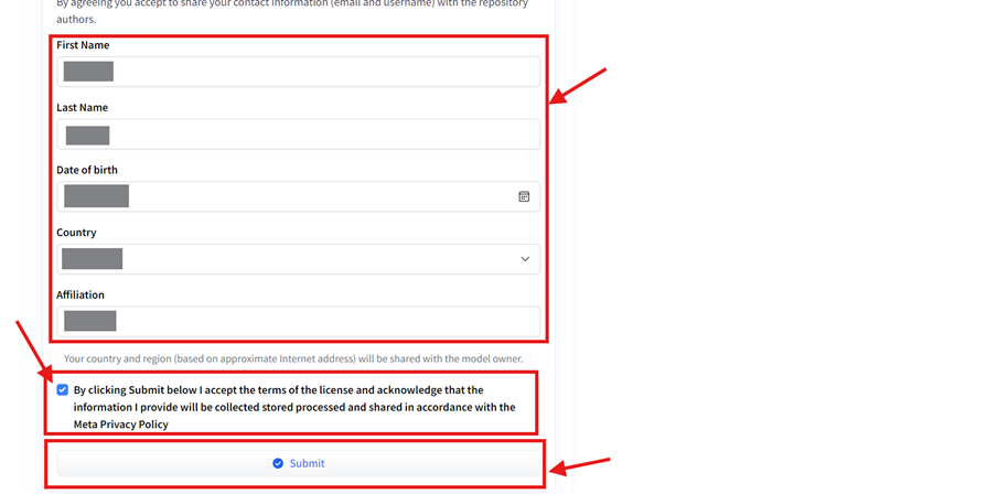 Submit model access request