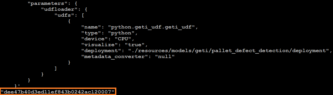 Example of an instance ID for a pipeline